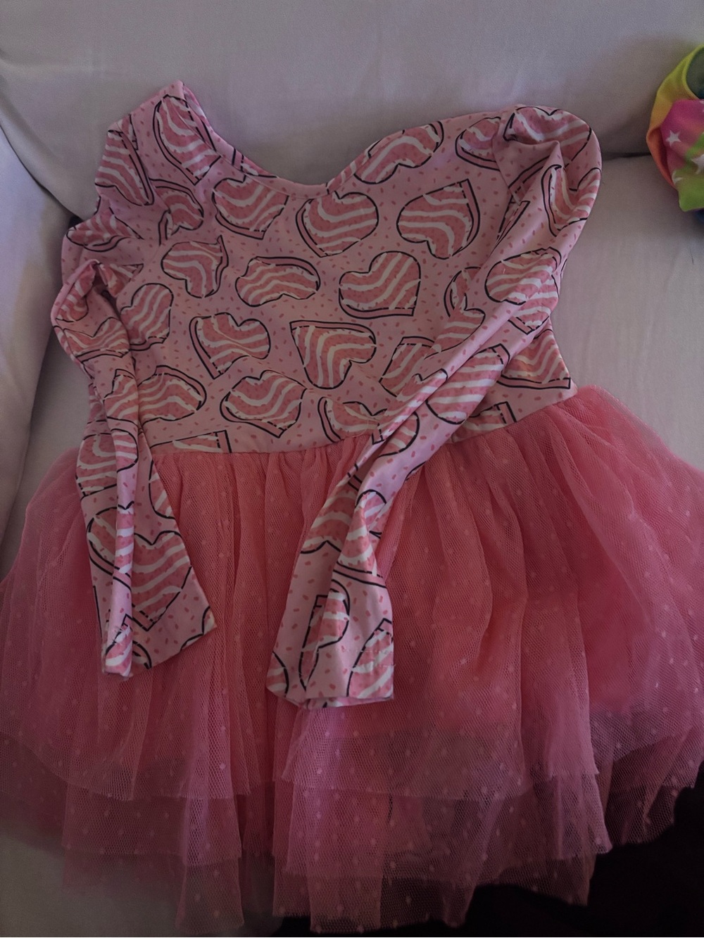 cheeky plum Pink Heart Long-Sleeve Tulle Tutu Dress
